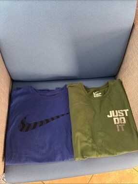 Nike Mens Short-Sleeve Tee Duo - Blue & Green Graphic Tees size XL